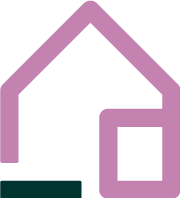 A Reading Hub original icon representing the conjoining of school and home.