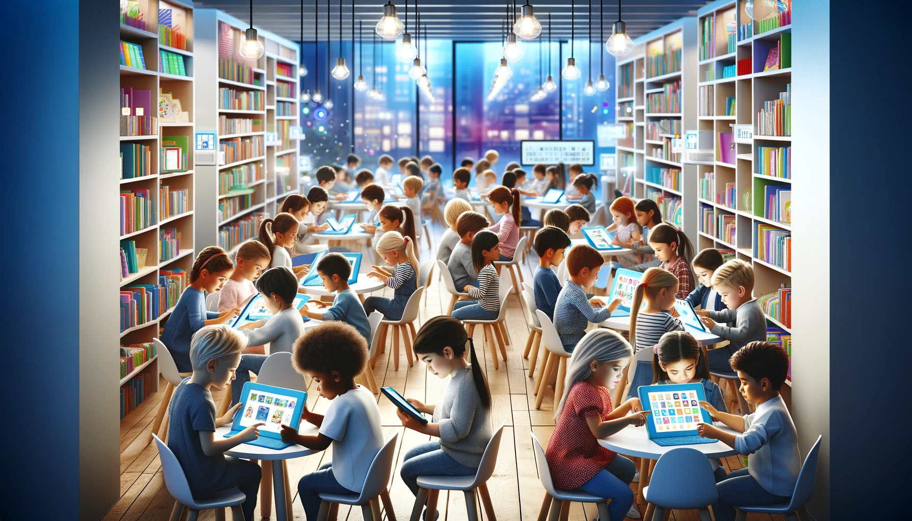 How does a digital library strategically contribute to the school’s efforts to improve overall literacy outcomes and reading proficiency?